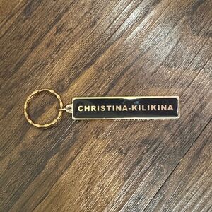 Christina-Kilikina Gold & Black Nameplate Keychain